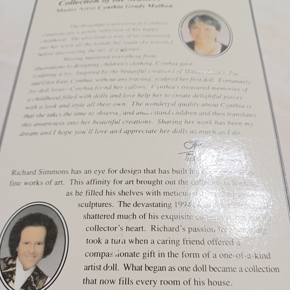 Collection of Masters by Richard Simmons Beautiful Doll with stool - Picture 8 of 9